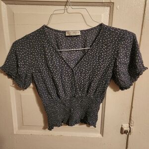 Paper Crane Cropped Wrap-Style Top